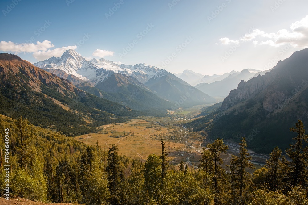 Fototapeta premium Breathtaking View of Mountain Summits