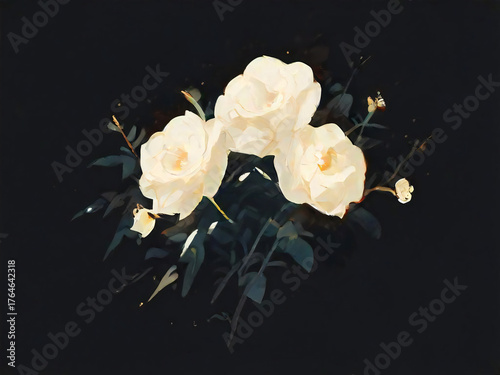 white rose on black background
