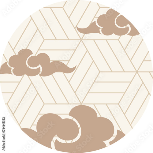 Hexagons with Asian Clouds