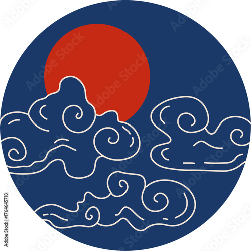 Japanese Sun and Clouds