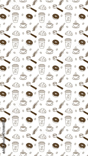 Cafe Seamless Pattern simple vector 