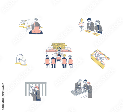 仏事のさまざまなイメージ　セット4