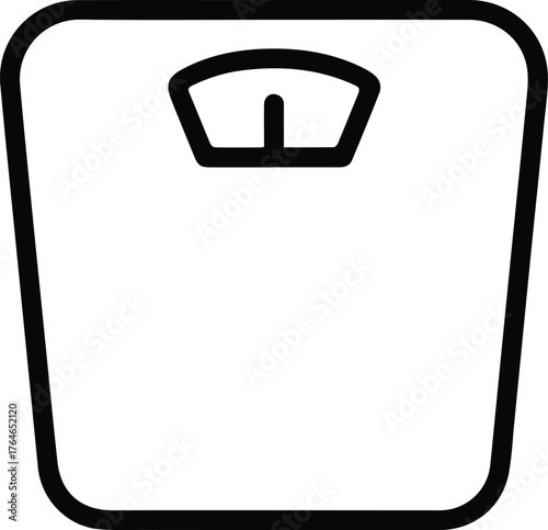 health weight scale icon, simple outline vector illustration line art