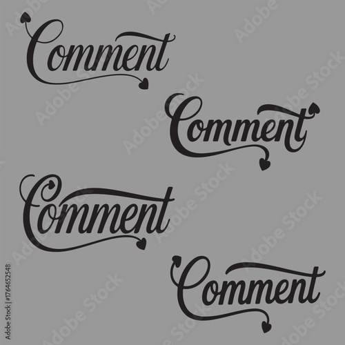 A Minimalist Typography Calligraphy Of This Word'Comment'Shiouette Vector Art