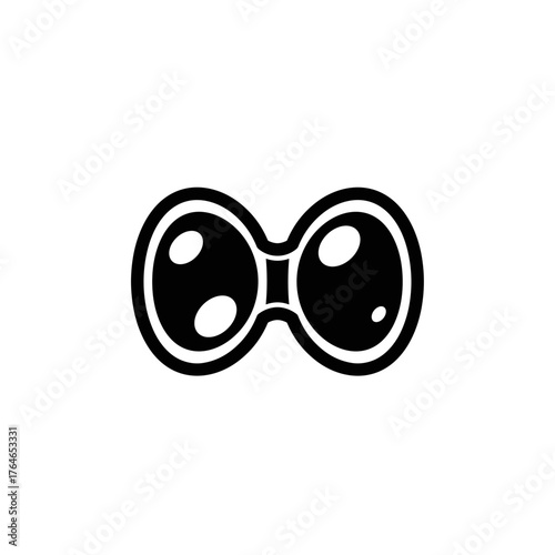 Abstract representation of cell division concept in black silhouette  