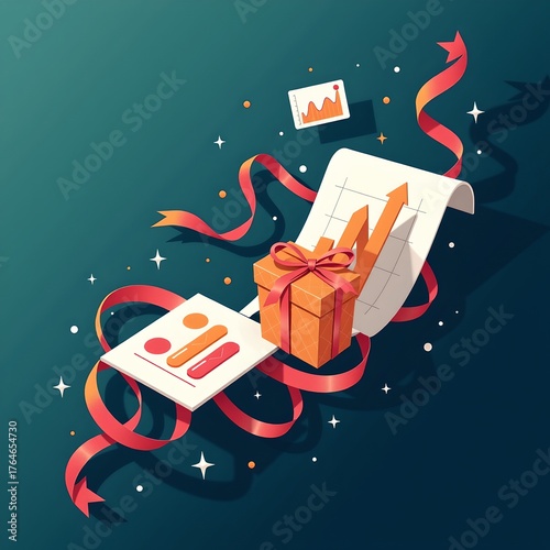 Colorful Financial Charts and Graphs Motion