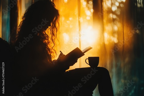 Soft light falling on hands and notebook. Minimalist scene of reflection and slow living.