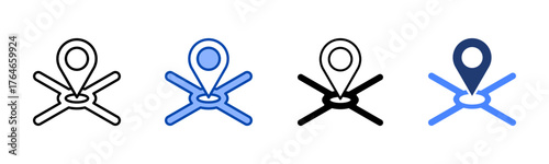 Initiative icon set multiple style collection