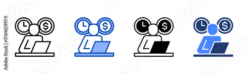 Self Employed icon set multiple style collection