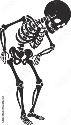 skeleton performing a curtsy gesture