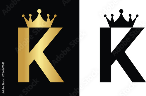 letter k with crown icon.
