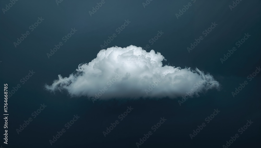Naklejka premium Solitary pale cloud set against a gloomy backdrop