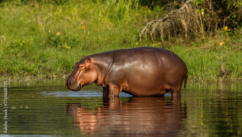 Captive Pygmy Hippo (Choeropsis liberiensis) Specimen