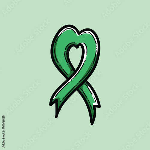World Mental Health Day. World Mental Health Day design, with green ribbon sign.
