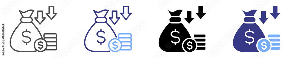 Obraz premium income icon set multiple style
