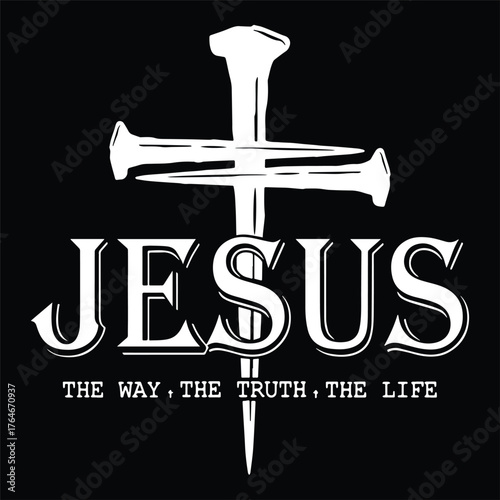 Jesus Cross Made Of Nails With Bold Message