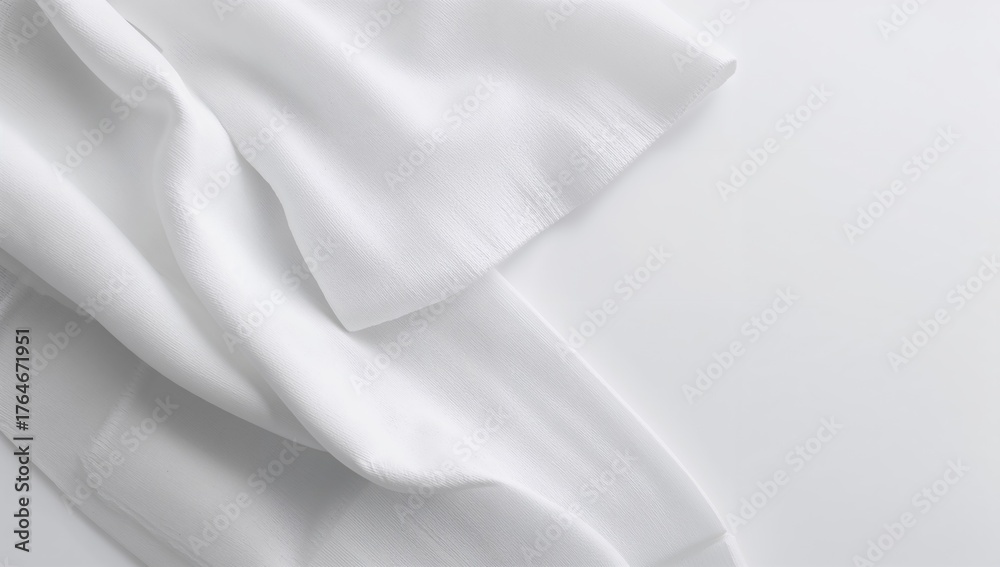 Fototapeta premium Cotton socks displayed against a plain white backdrop with ample space for text, close-up view.