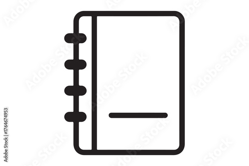 Simple notebook icon outline symbol graphic element