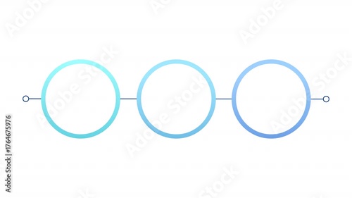 Three Circular Frames Gradient Style Linked Together Minimalist Presentation Element high quality professional