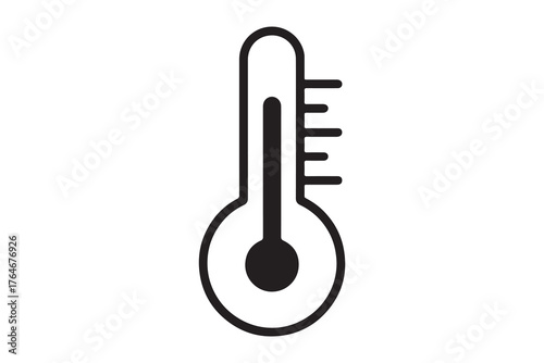 Simple thermometer icon outline for temperature measurement