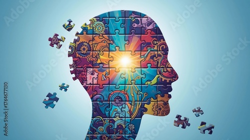 Wallpaper Mural human head with puzzle pieces Torontodigital.ca