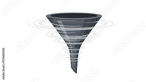 A stylized pixel art illustration of a gray tornado