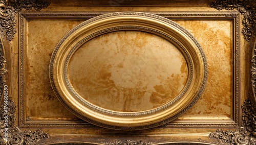 Antique golden border set against a backdrop