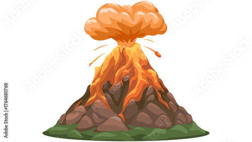 Exploding volcano eruption illustration PNG, volcanic explosion PNG