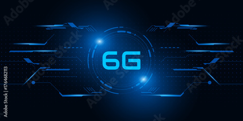 concept of technology 6G mobile network , New generation telecommunication, high-speed mobile Internet,