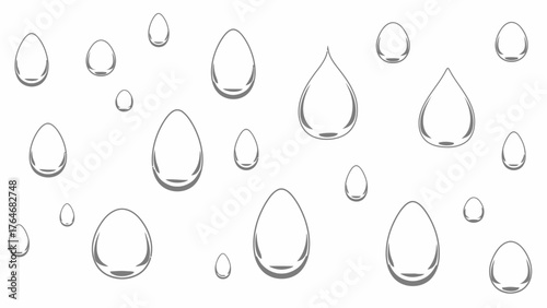 Droplets on a white background