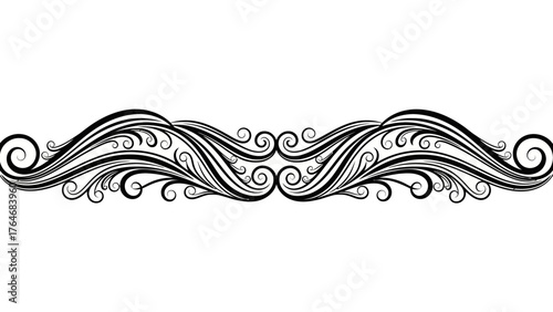 Ornate black scrollwork design on white background