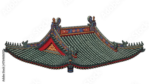 Traditional Chinese roof with ornate details