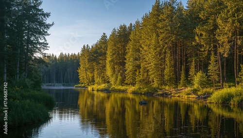 Northern Ural Mountains: Untouched Taiga along the Paga River in Pristine Forests