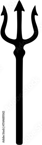 black silhouette of a trident vector