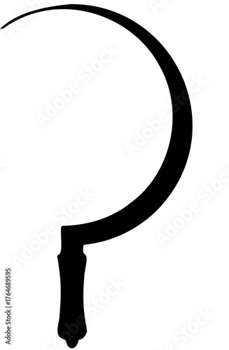 Silhouette black sickle vector