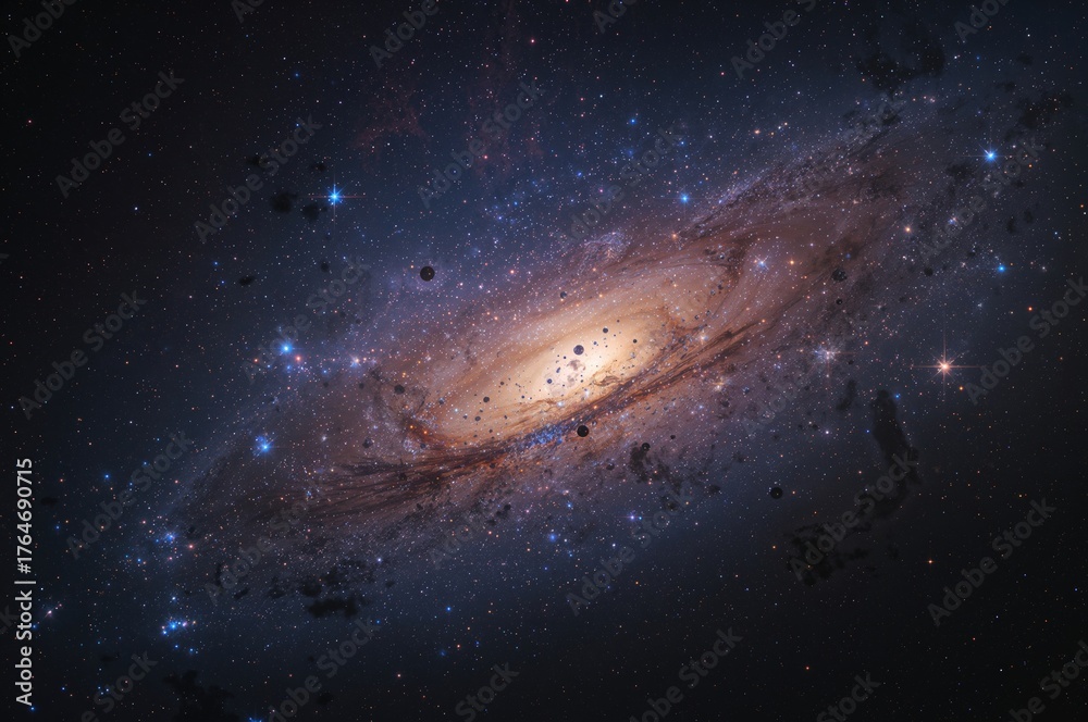 Naklejka premium Fantasy scene of a deep cosmic universe filled with stars and nebulae