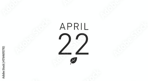 Elegant Reminder of Earth Day on April 22nd with a Subtle Leaf Symbolism Minimalistic Design Earth Focus