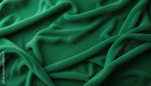 Soft Green Fabric Draped in Flowing Folds Creating a Serene and Calming Texture in a Cozy Setting