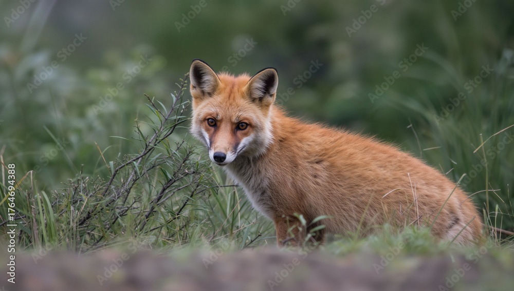 Naklejka premium The red fox, the most prevalent species, includes nearly 50 subspecies and inhabits every continent except Antarctica.