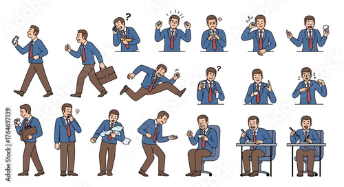 Female doctor character creation set with various poses, gestures, and medical equipment for animation