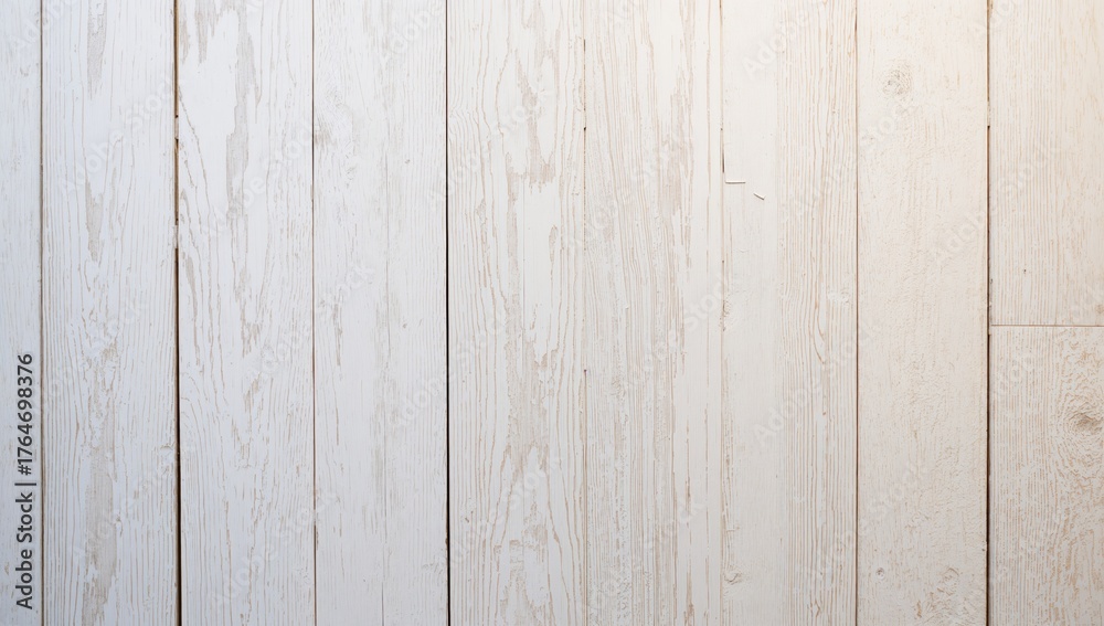 Fototapeta premium Whitewashed natural wood surface with worn marks