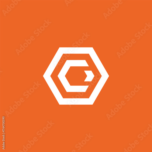 Hexagon Geometric Initial Letter C Arrow Logo Design Vector Template
