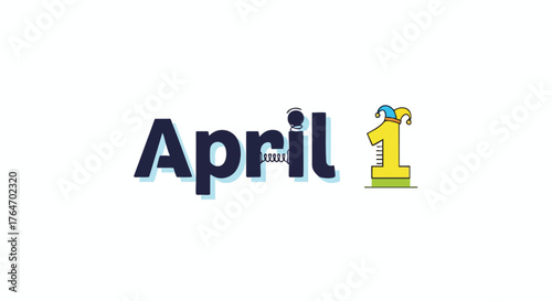 Whimsical April Fools' Day Illustration with playful typography and iconic holiday motifs