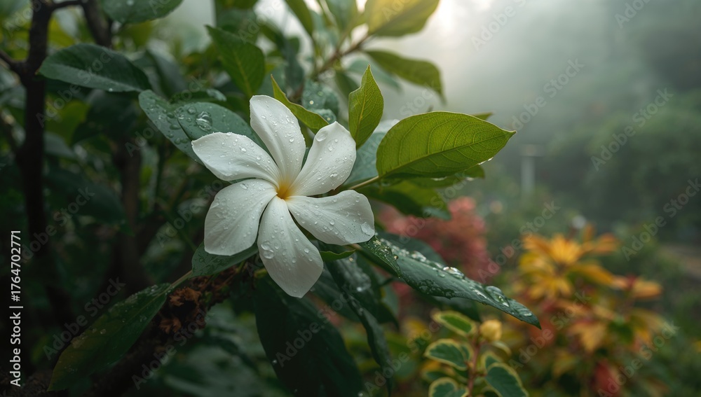 Obraz premium Rain-soaked Jasmine Blossoms