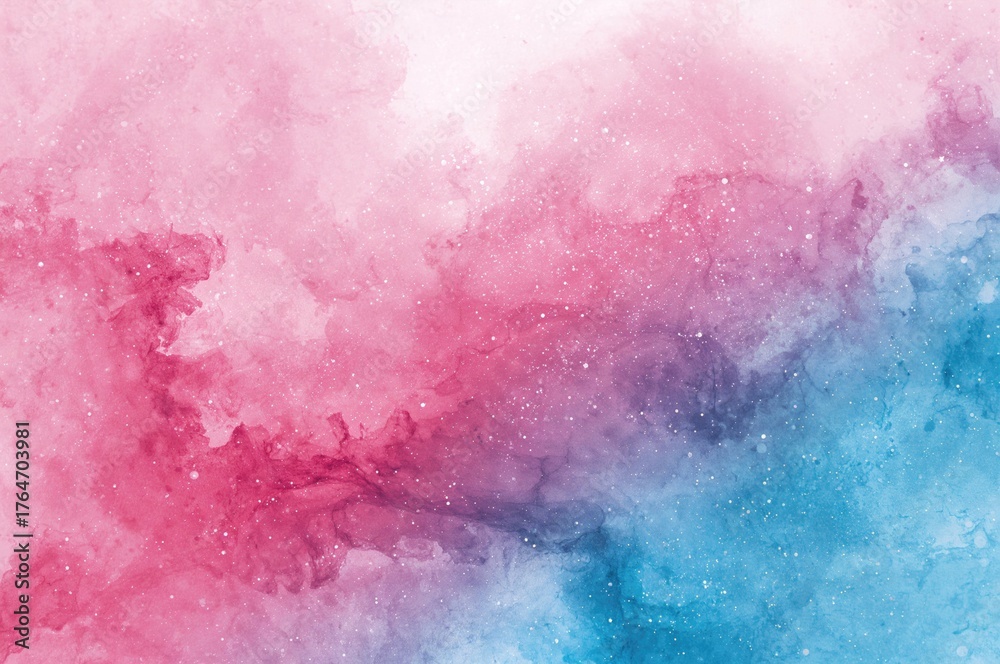 Obraz premium Pink and blue watercolor galaxy background