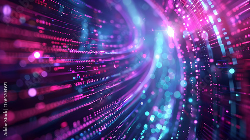 Wallpaper Mural Abstract data stream, isolated on white background Torontodigital.ca