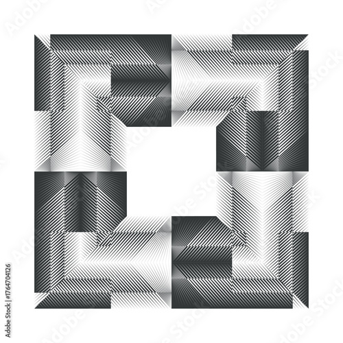op art modern background, creative dynamic halftone lines pattern, vector design element