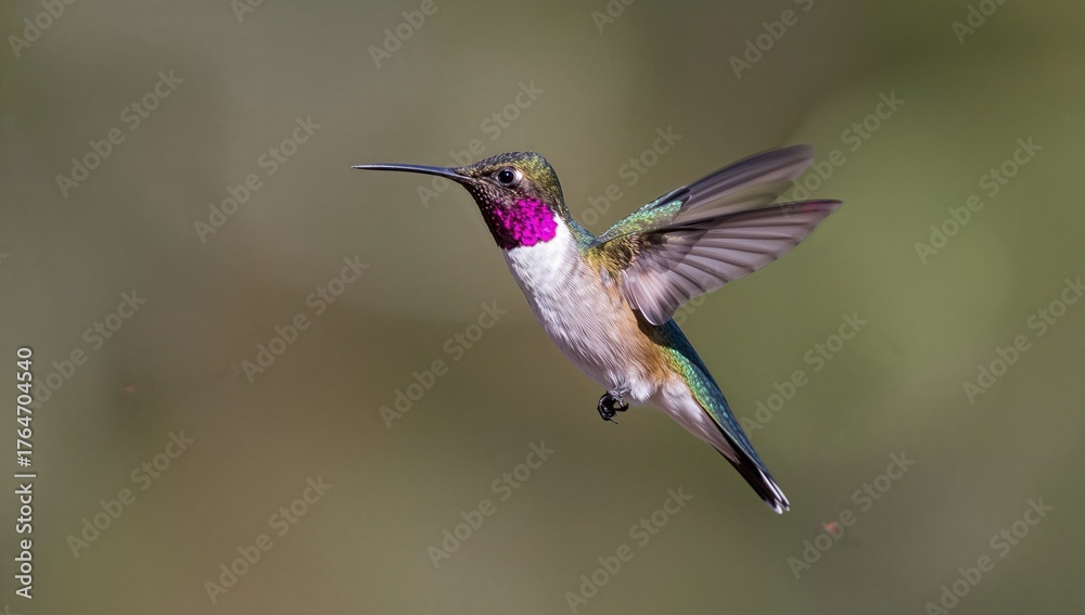 Fototapeta premium Anna's Hummingbird with Wings Fully Extended