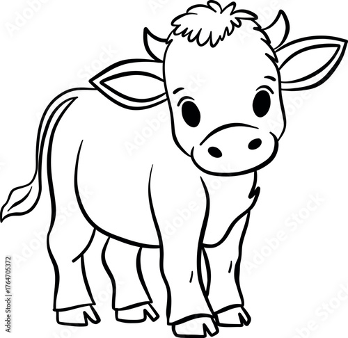 Coloring page horse cow illustration for children. Easy to use and customize. Perfect for preschool and kindergarten worksheets, homeschooling materials, or fun activity books. Vector illustration