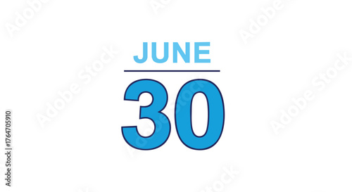 Blue calendar icon highlighting June 30th, conveying a message of planning, appointment scheduling and reminders for the end of month